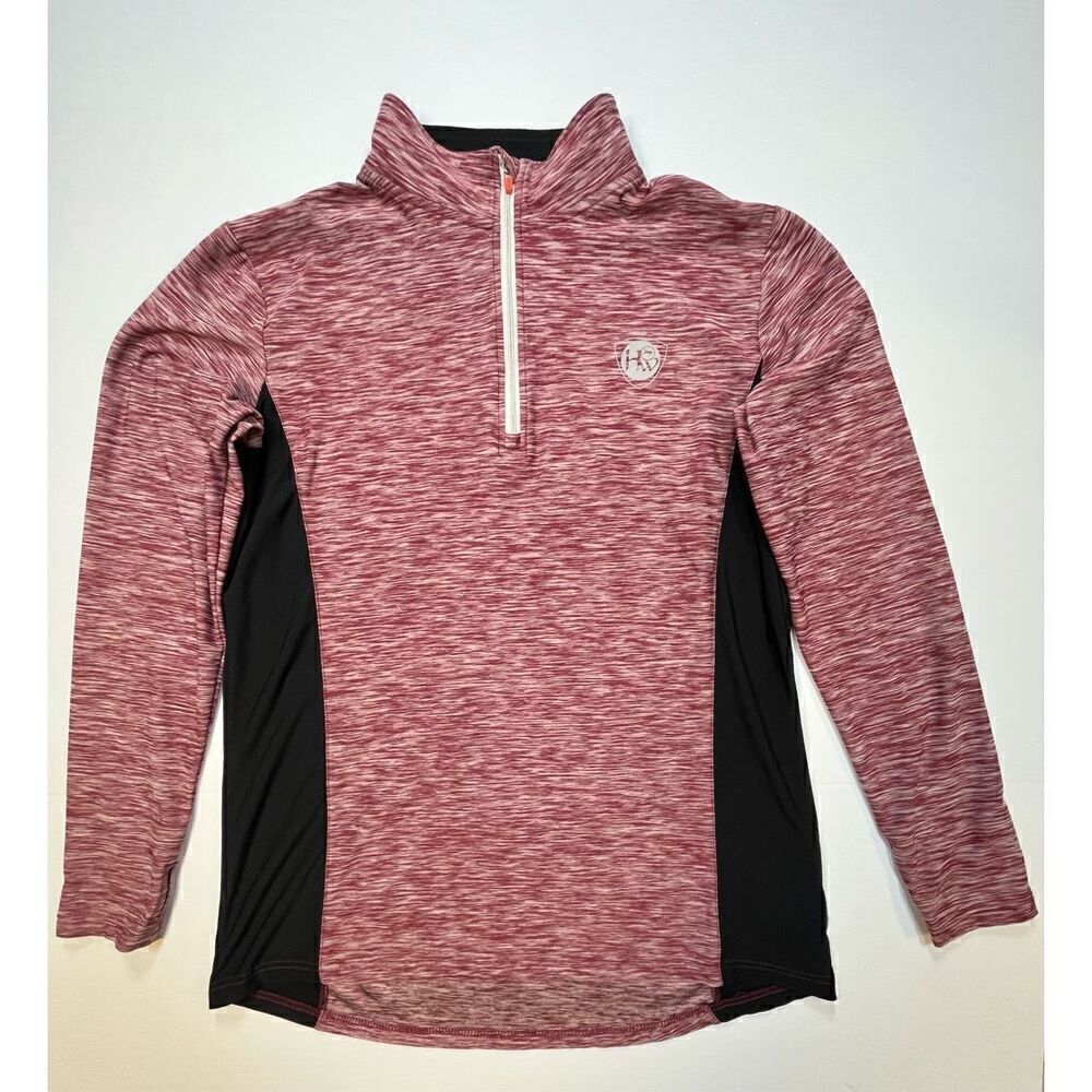 Horseware Aveen Technical Long Sleeve Top Red Wine Color 1/4 Zip UPF Women's XL